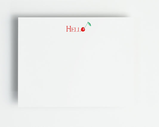 Cherry Flat Note Cards - 4.24x5.5" - Set of 10