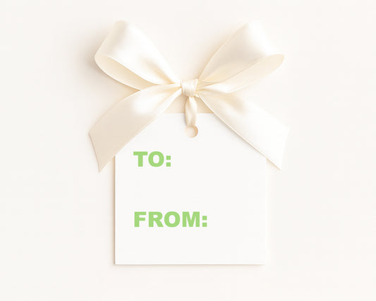 Square Gift Tag - 'Noel' with watercolor ornament - set of 24