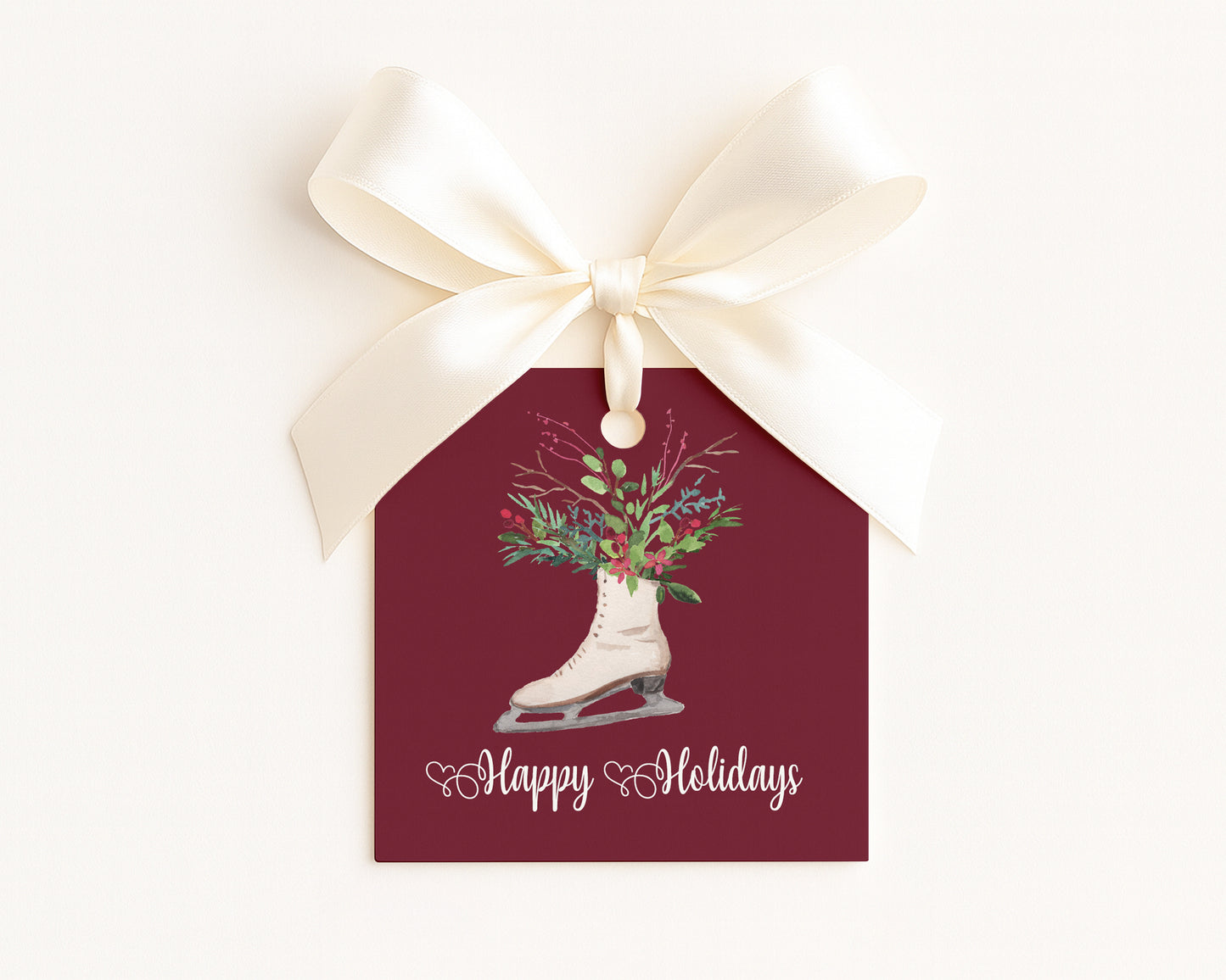 Gift Tag -  Holiday Ice Skate Hand Painted Pattern - set of 24 (Copy)