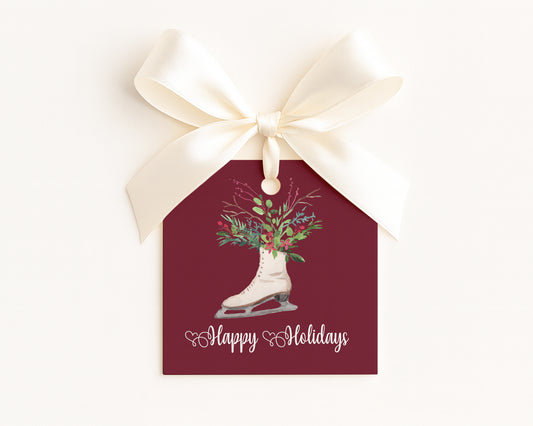 Gift Tag -  Holiday Ice Skate Hand Painted Pattern - set of 24 (Copy)