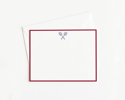 Tennis Racquet Note Cards - 4.24x5.5" - Set of 10