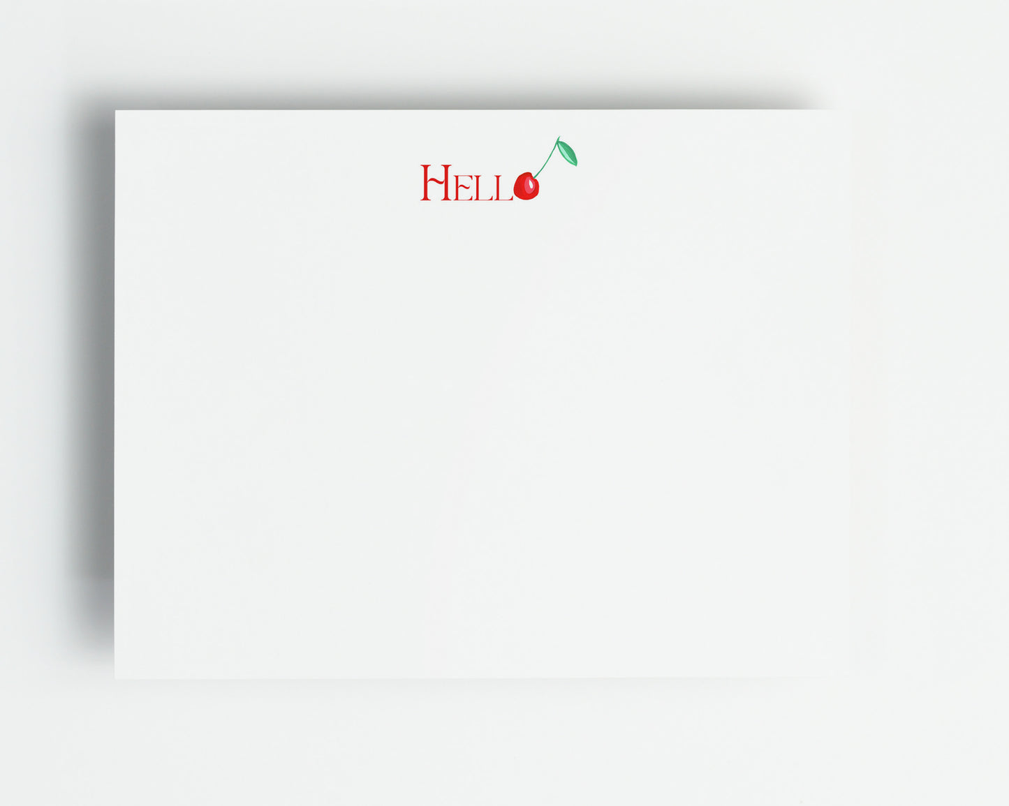 Cherry Flat Note Cards - 4.24x5.5" - Set of 10