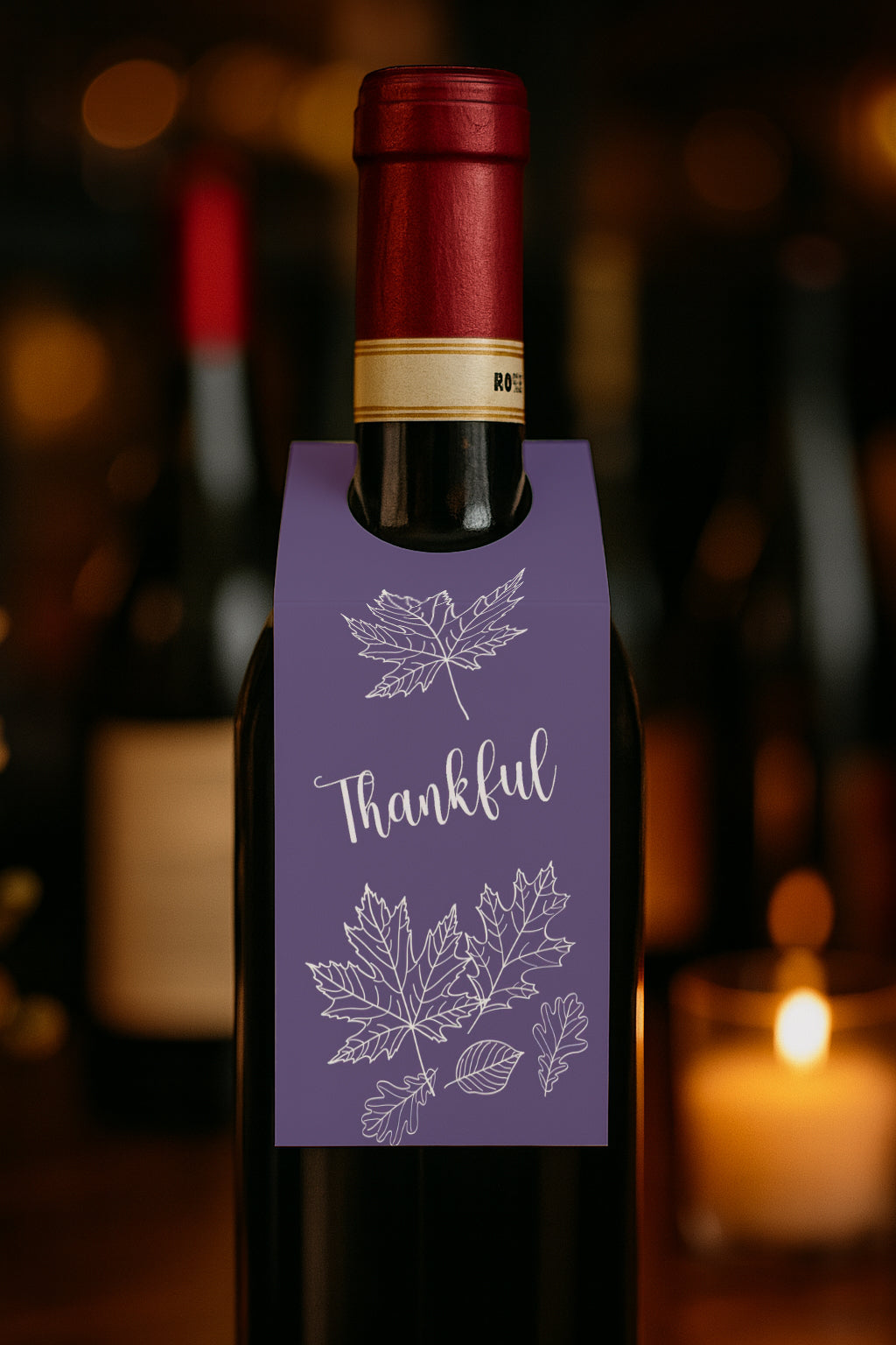 Wine Tag- Thankful - Set of 8