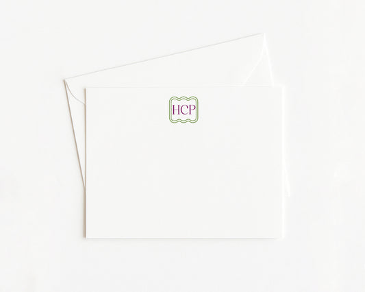 Flat Cards - Personalized with Initials 4.24x5.5" - Set of 10