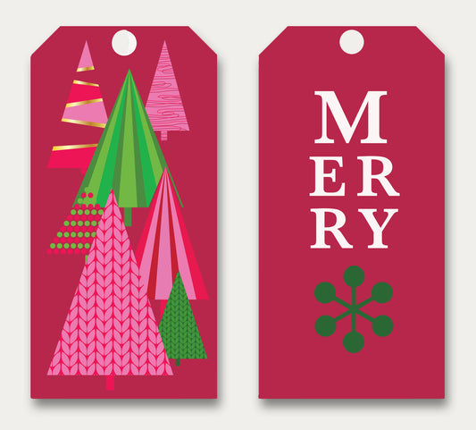 Gift Tag - Scandi Modern Holiday Art - set of 12