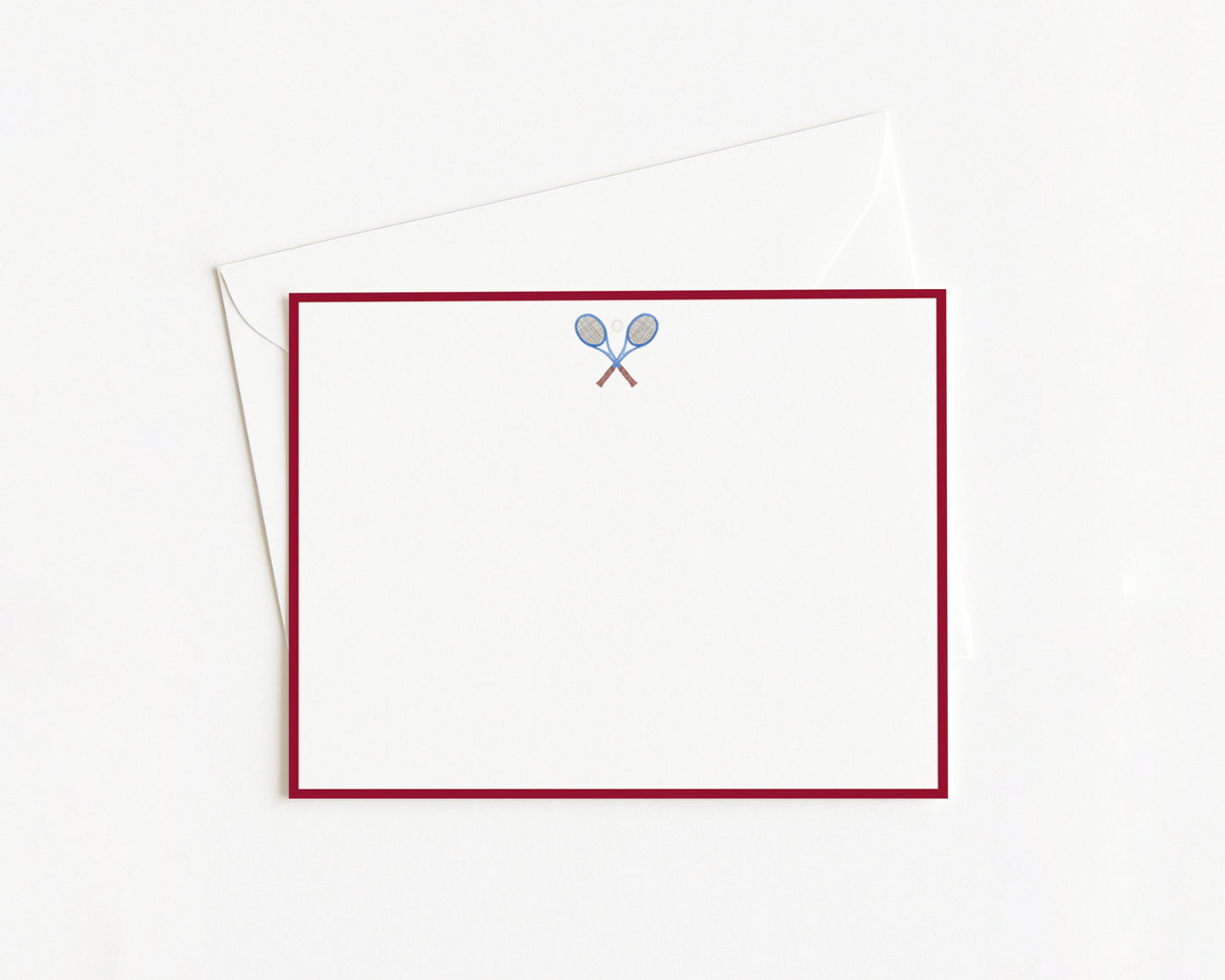 Tennis Racquet Note Cards - 4.24x5.5" - Set of 10